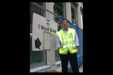 Sam Hall environmental manager outside the project